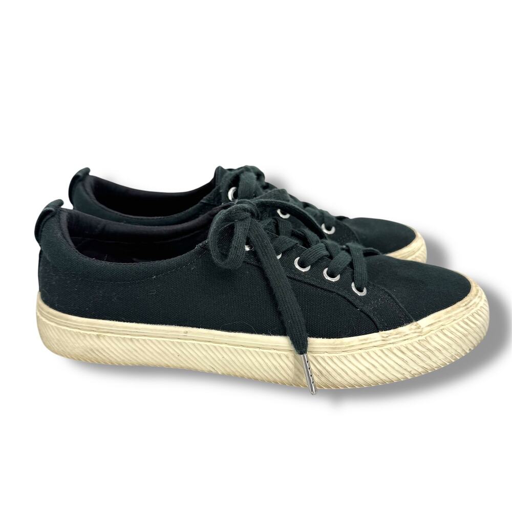Quince shoes women's 8.5 eco cotton canvas everyday lace up sneaker black